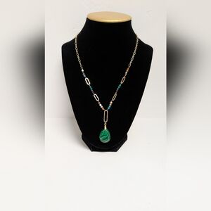 Panacea Malachite Teardrop Pendant Necklace